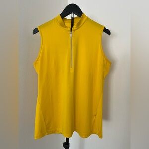 ⛳️ Tail Sunny Yellow Sleeveless Zip Golf Top | Country Club Chic | Women’s L